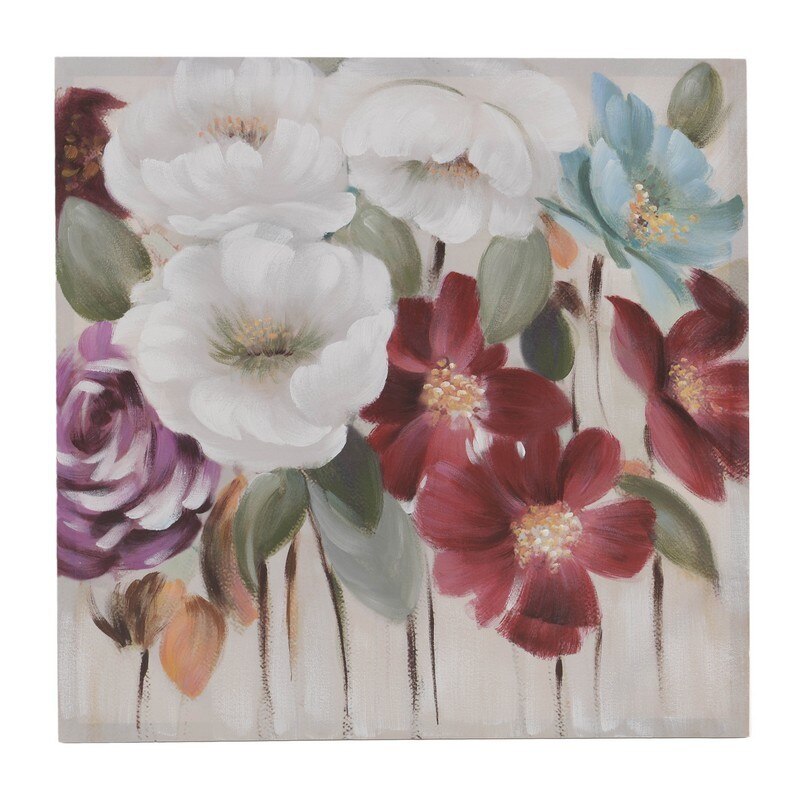 Tablou decorativ cu model floral 80 x 80 cm
