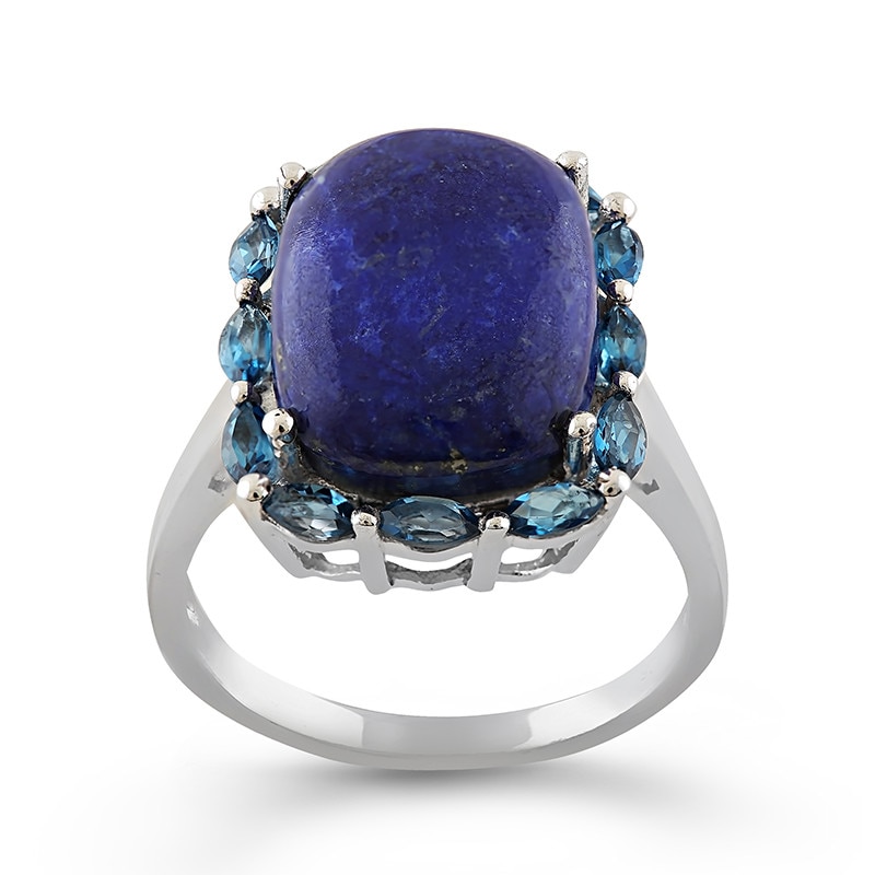 Inel Fantazzia Argint 925 Lapis Lazuli, Topaz Albastru, 56 R13123LAPISLBT