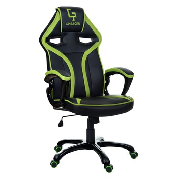 Scaun gaming Giosedio GP Racer din piele sintetica, Negru/Verde Scaun gaming Giosedio GP Racer din piele sintetica, Negru/Verde
