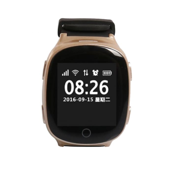 Ceas smartwatch Wonlex EW100s, GPS, Functie telefon, SIM prepay cadou, Auriu - Main Image