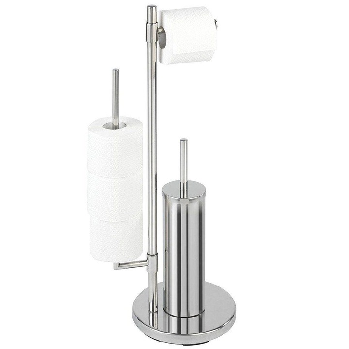 Stand pentru hartie igienica si perie WC, Wenko Universalo Neo, 3 in 1