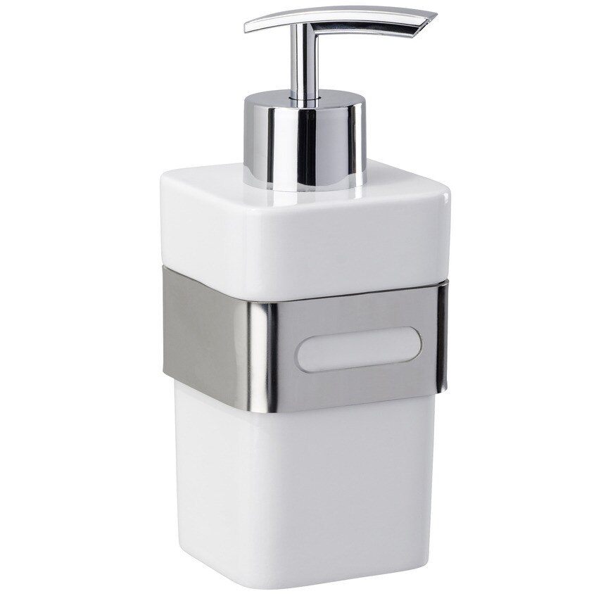 Dispenser de sapun Wenko, Premium Plus, Otel inoxidabil, 340 ml
