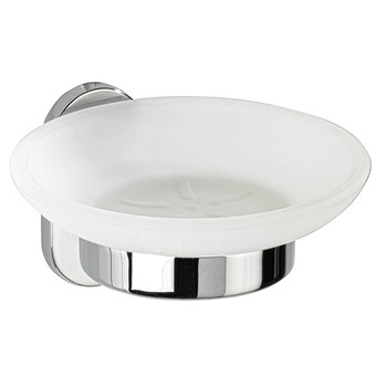 Sapuniera din sticla cu suport de metal, Wenko, 11 x 7 cm, Argintiu Sapuniera din sticla cu suport de metal, Wenko, 11 x 7 cm, Argintiu