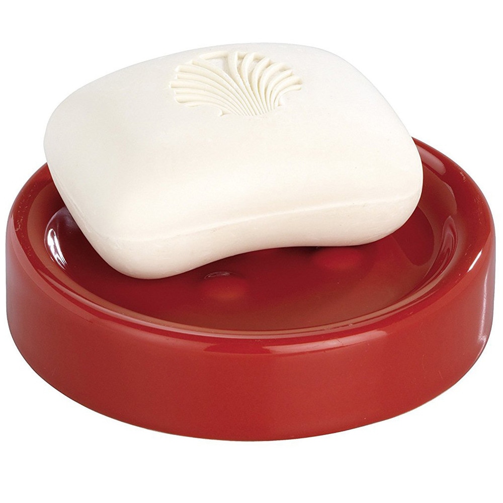 Suport rotund pentru sapun, Wenko Polaris, Rosu