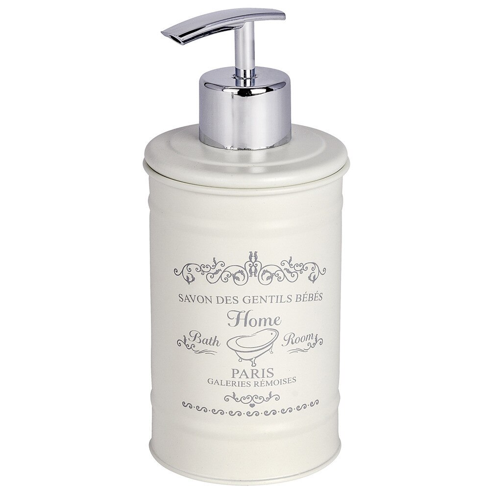 Dispenser pentru sapun lichid, Wenko Home Paris, Alb/Argintiu