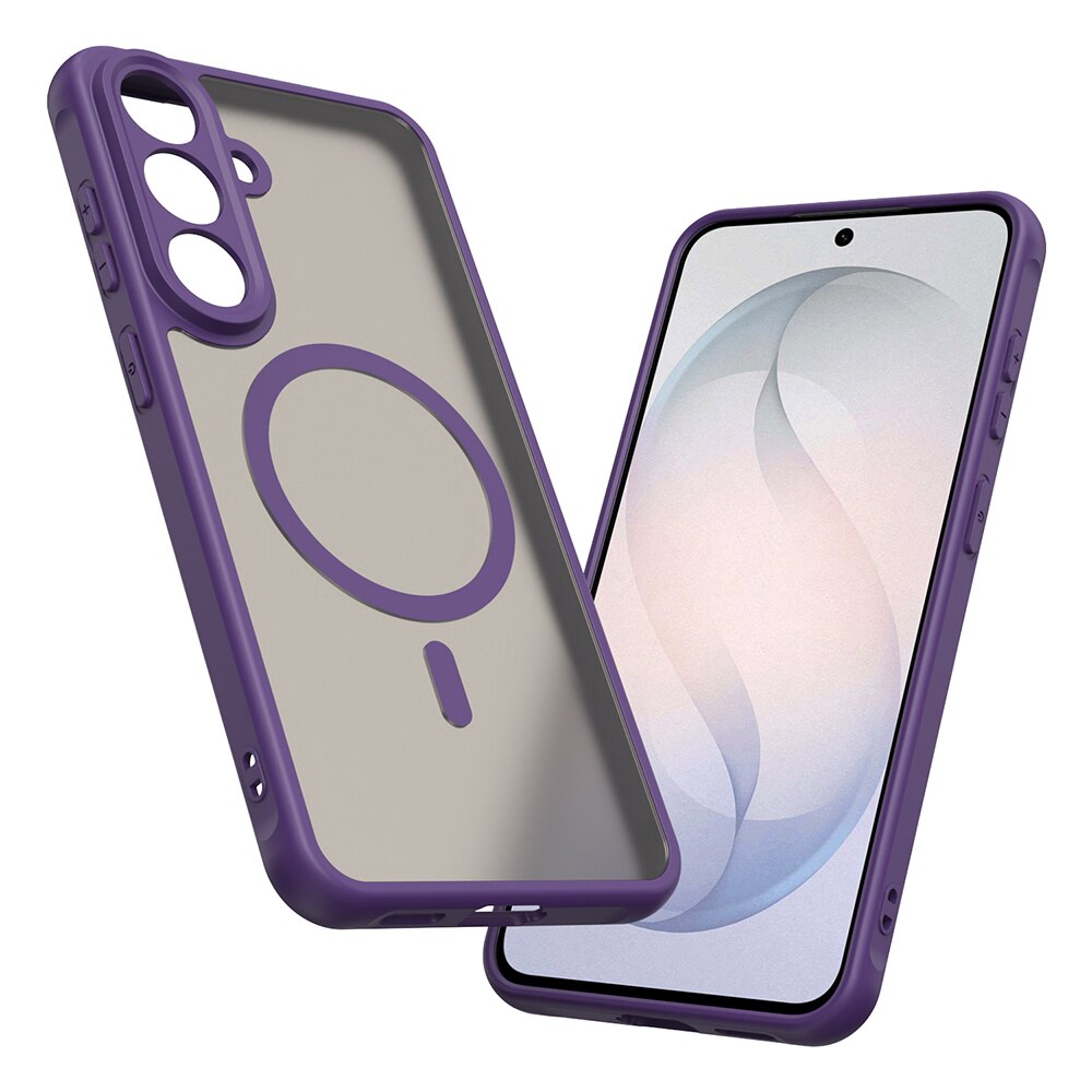 Husa pentru Samsung Galaxy S26 FE cu protectie pentru lentile si MagFit EasyCharge, Ghost Series Anti-ingalbenire, frosted - mov