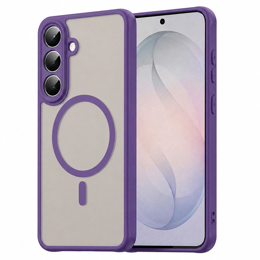 Husa pentru Samsung Galaxy S26 FE cu protectie pentru lentile si MagFit EasyCharge, Ghost Series Anti-ingalbenire, frosted - mov