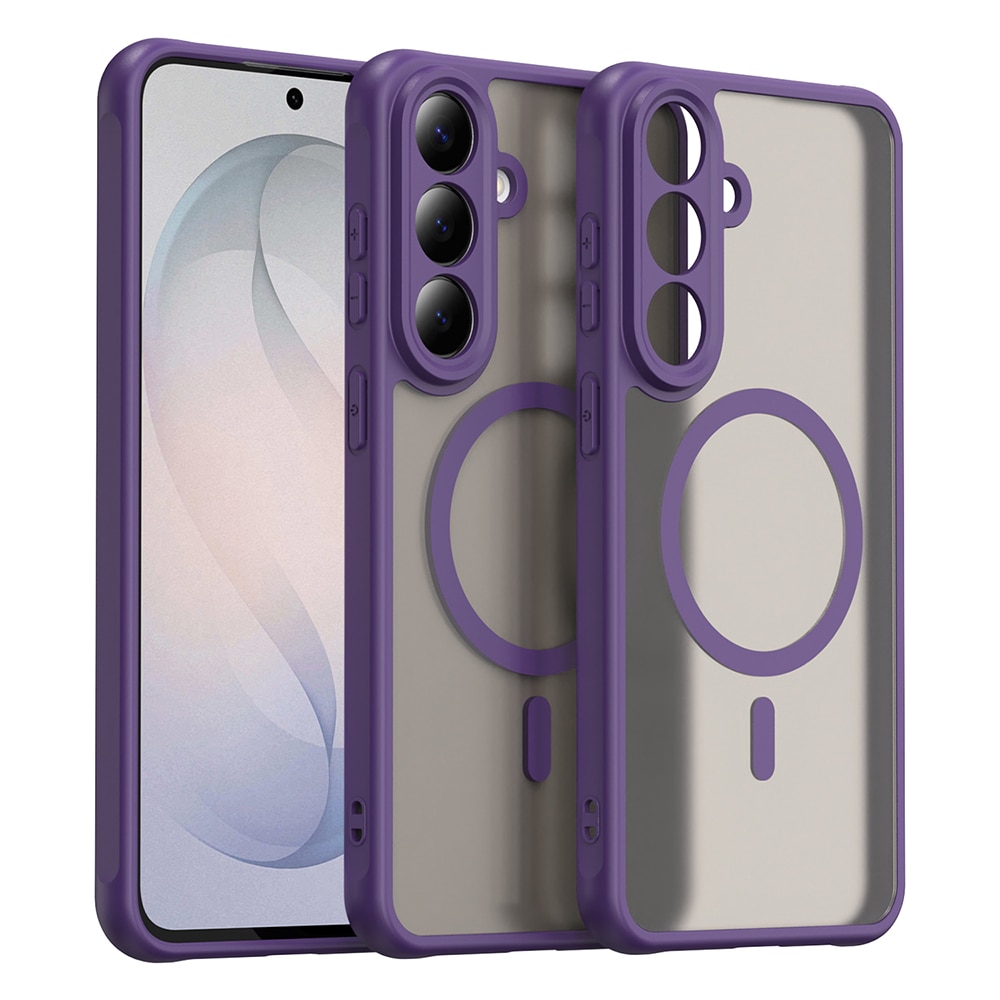 Husa pentru Samsung Galaxy S26 FE cu protectie pentru lentile si MagFit EasyCharge, Ghost Series Anti-ingalbenire, frosted - mov