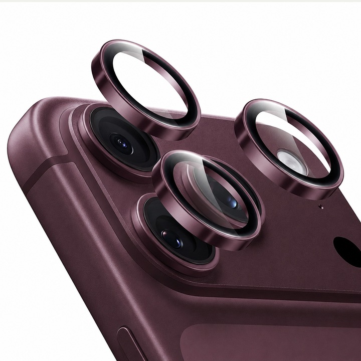 Folie Camera pentru iPhone 18 Pro / iPhone 18 Pro Max - ESR Armorite Camera Lens Protectors - Deep Burgundy