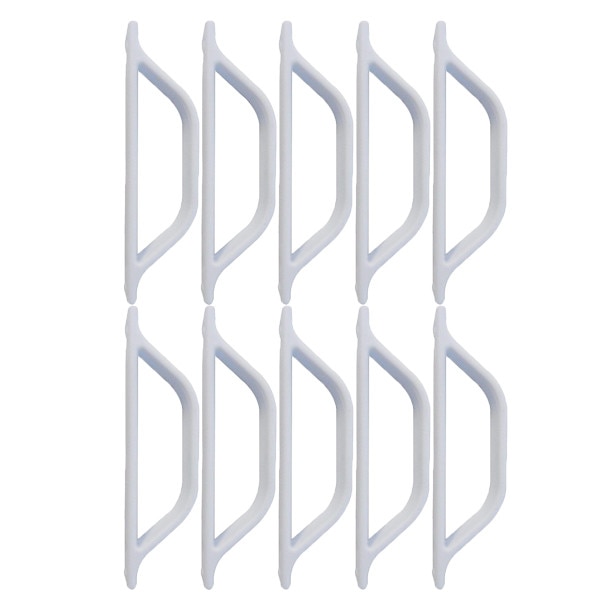 Pachet - 10 x Maner tip D din plastic pentru usa, Alb