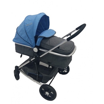 Carucior nou nascuti 2 in 1 Baby Care™ PRO YK-18 , Cadru Aluminiu, Landou,Spatar reglabil 3 trepte, Albastru si Gri jeans Carucior nou nascuti 2 in 1 Baby Care™ PRO YK-18 , Cadru Aluminiu, Landou,Spatar reglabil 3 trepte, Albastru si Gri jeans