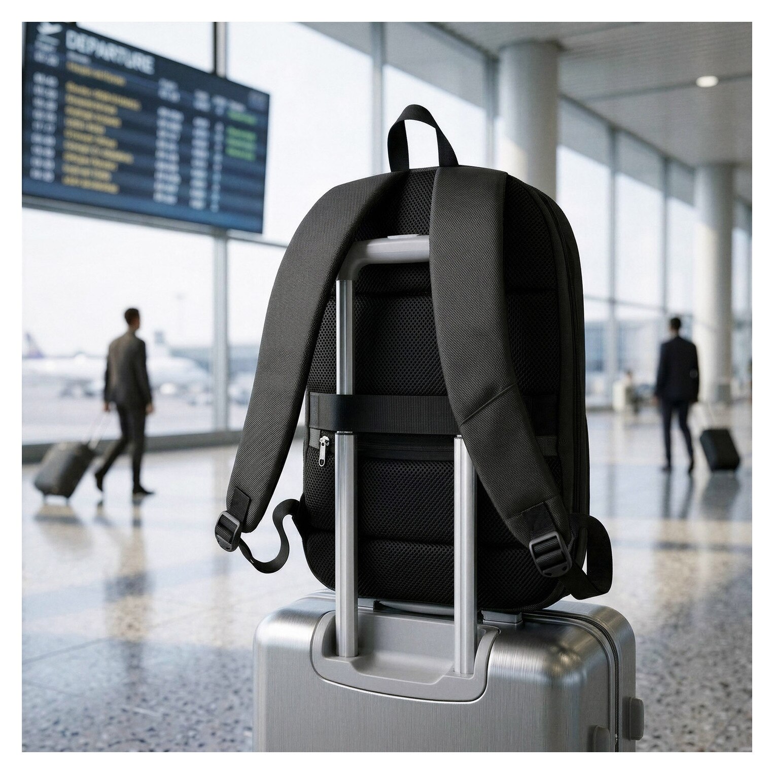 NILS, rucsac pentru laptop din nylon 1680D cu capacitate 19 l, compartiment extensibil +9 cm, buzunar antifurt, curea de fixare pe valiza, model NC4504, gri, 44×29×15 cm