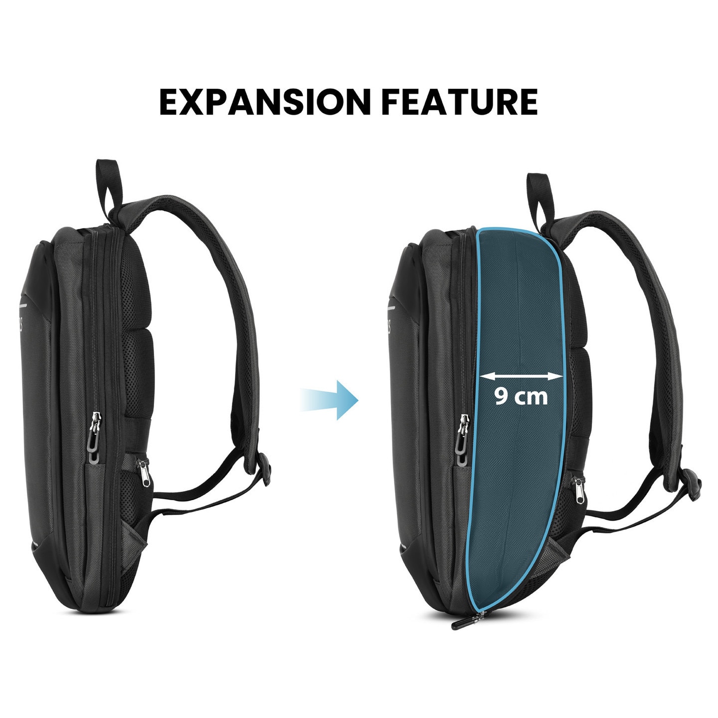 NILS, rucsac pentru laptop din nylon 1680D cu capacitate 19 l, compartiment extensibil +9 cm, buzunar antifurt, curea de fixare pe valiza, model NC4504, gri, 44×29×15 cm