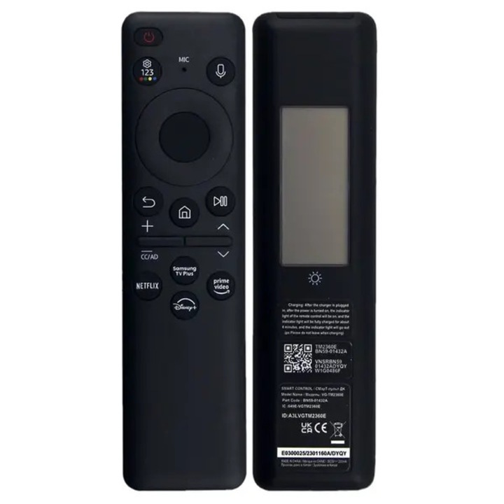 Telecomanda universala pentru TV compatibila Samsung BN59-01432A FD-K0544-20260818-6418, incarcare solara si USB-C, control vocal cu microfon, transmisie 1–8 m, 100 mAh, negru
