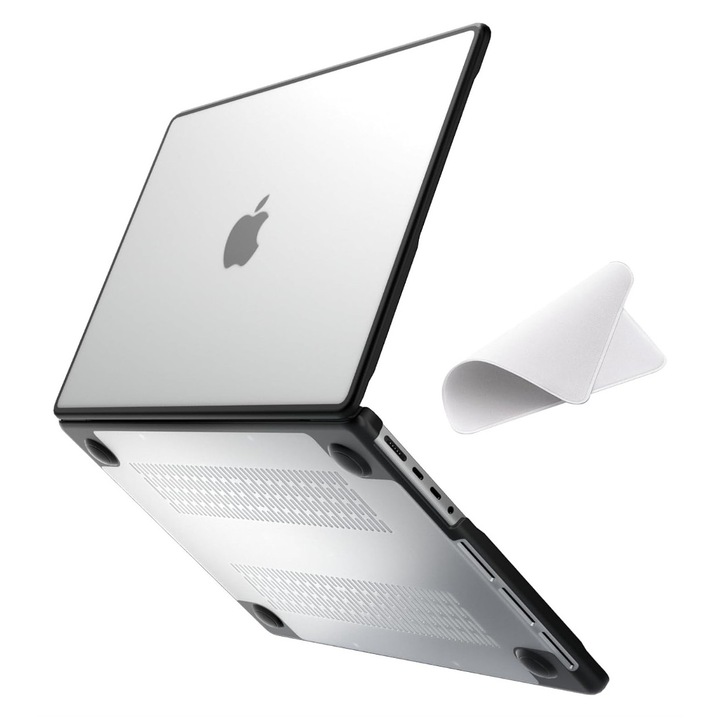 Carcasa anti-fisurare compatibila cu MacBook Pro 14 inch M5 M4 M3 M2 M1 Pro/Max A3434 A3426 A3427 A3112 A3185 A3401 A2918 - A2442, 2026 2025 2024-2021, margine TPU si carcasa din material dur, Transparent Mat