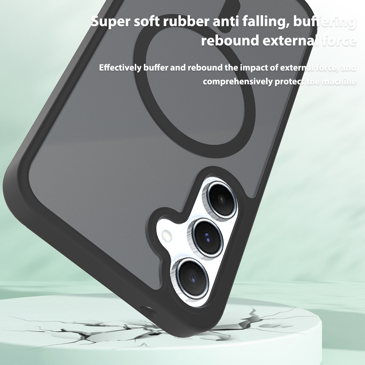 Husa de protectie pentru Samsung Galaxy A55, Omelivon, MagSafe, Incarcare Wireless, Antisoc, Margini Ridicate pentru Protectia Ecranului si a Camerelor, TPU+PU, Design translucid, Alb Transparent