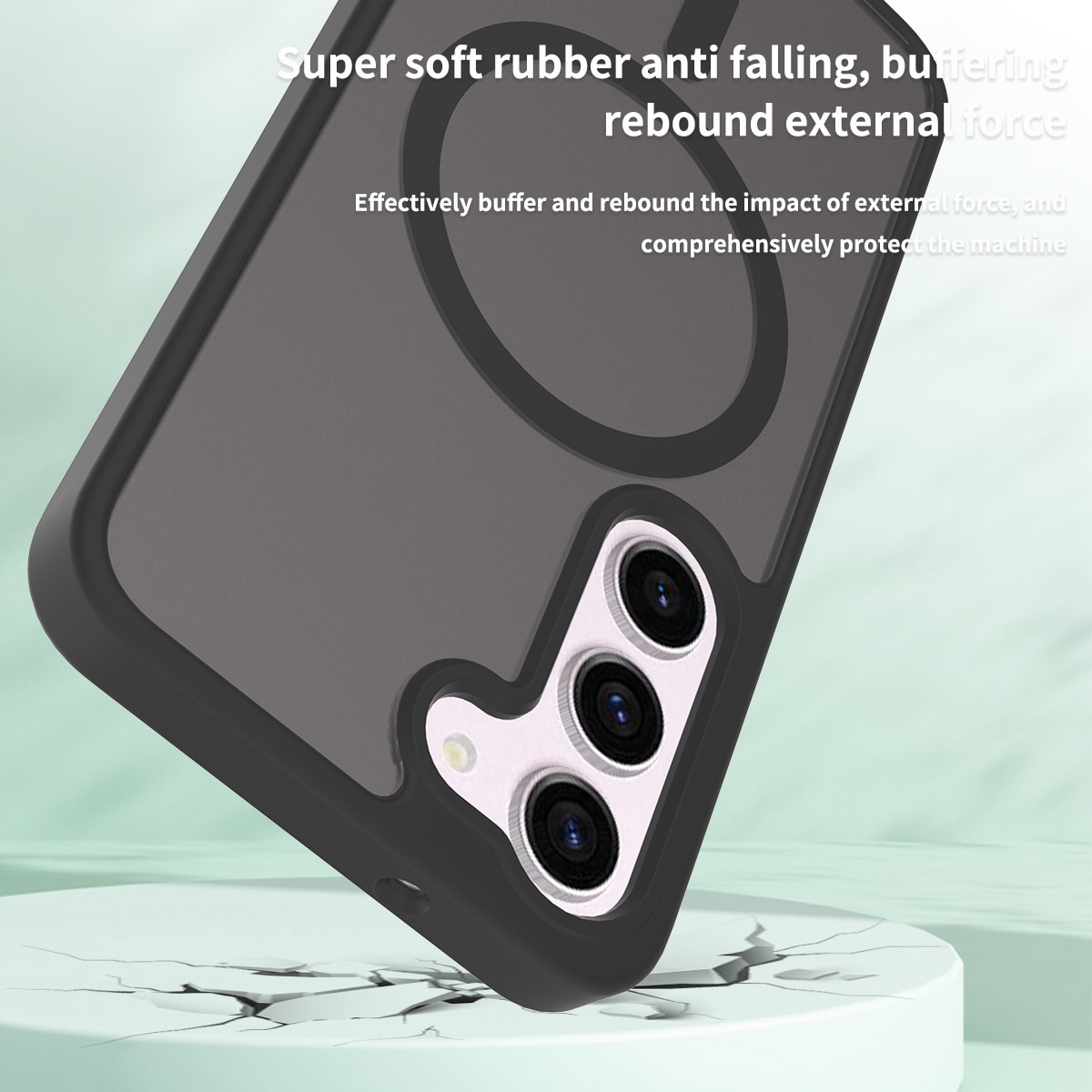 Husa de protectie pentru Samsung Galaxy S23, Omelivon, MagSafe, Incarcare Wireless, Antisoc, Margini Ridicate pentru Protectia Ecranului si a Camerelor, TPU+PU, Design translucid, Alb Transparent