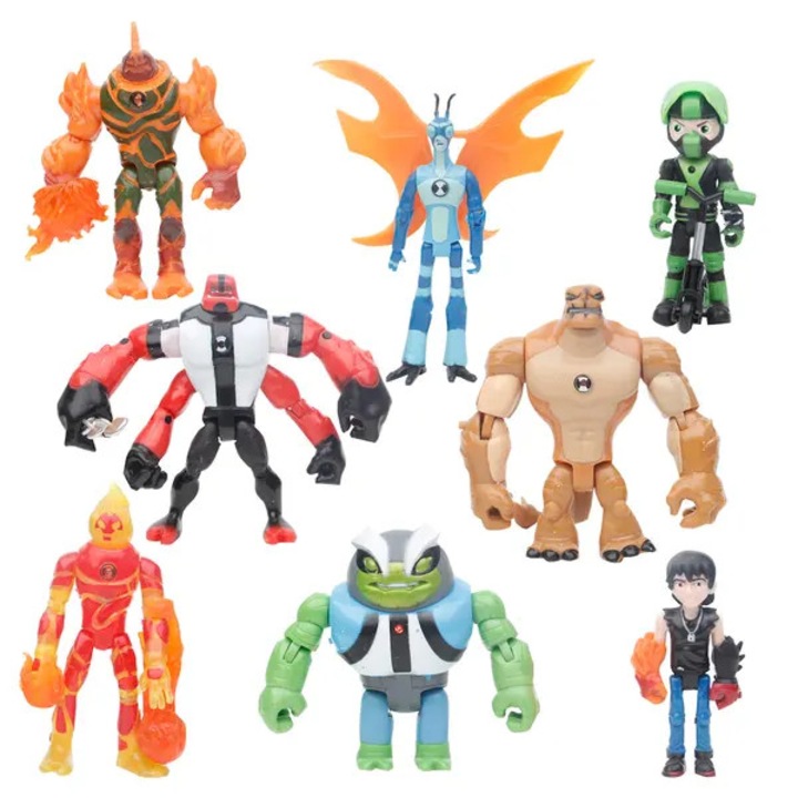 Ben 10 figurakészlet, 8 db, K0438-cj260819-3448, PVC/ABS, 10–12 cm, többszínű