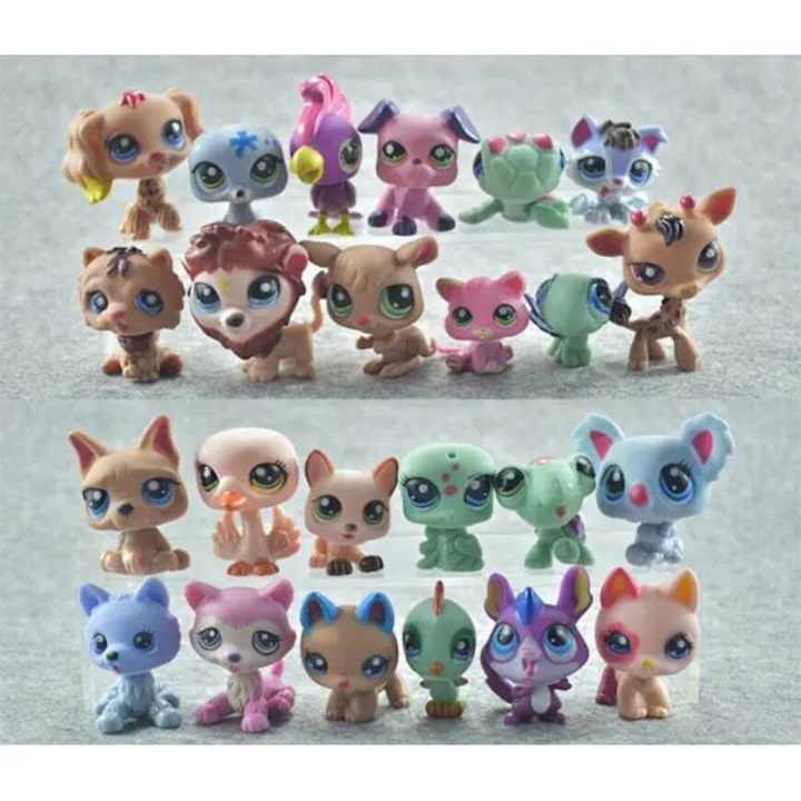24 db Littlest Pet Shop (LPS) figura készlet, PET anyagból, vegyes állatok, többszínű, 4.5–6 cm