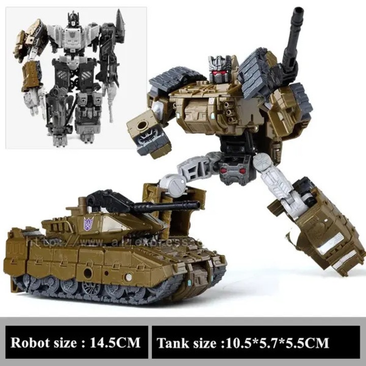 Играчка робот трансформиращ се 5в1 KO Haizhixing K0438-cj260819-4647, стил Bruticus/Defensor/Superion, ABS, каки/сив, 14.5 см