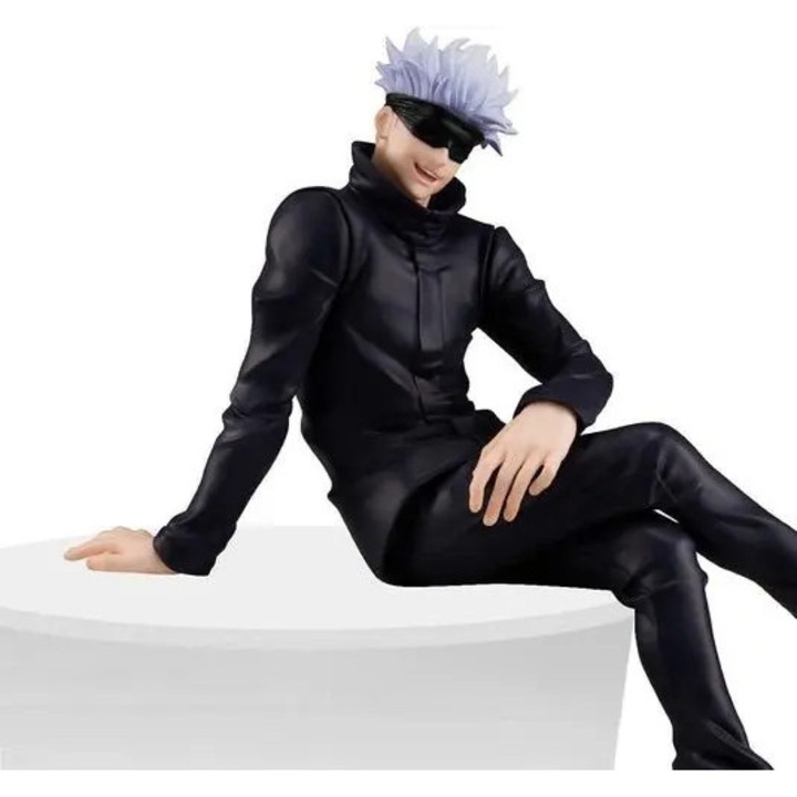 Фигурка PVC Jujutsu Kaisen Satoru Gojo в седнало положение, черен/сив, K0438-cj260819-3383