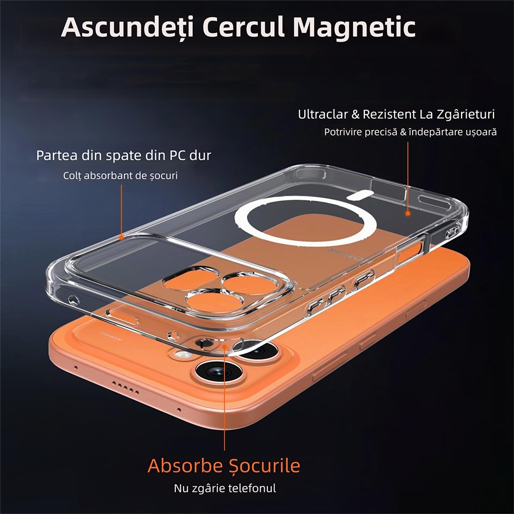 Pachet Husa Magnetica pentru Honor 600 5G cu Protectie de Ecran din Sticla Temperata, MOGU, MagSafe Husa de Protectie Antisoc pentru Telefonul Mobil cu 2 folii de Transparenta Sticla, Protectie de Nivel Militar, TPU+Sticla Securizata, Transparenta