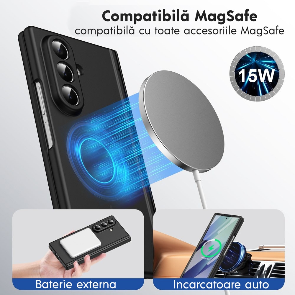 Husa pentru Samsung Galaxy Z Fold 8 Ultra, DaDen MagThin, Protectie completa 360°, Protectie ecran, MagSafe, Incarcare wireless, Protectie balama, Negru