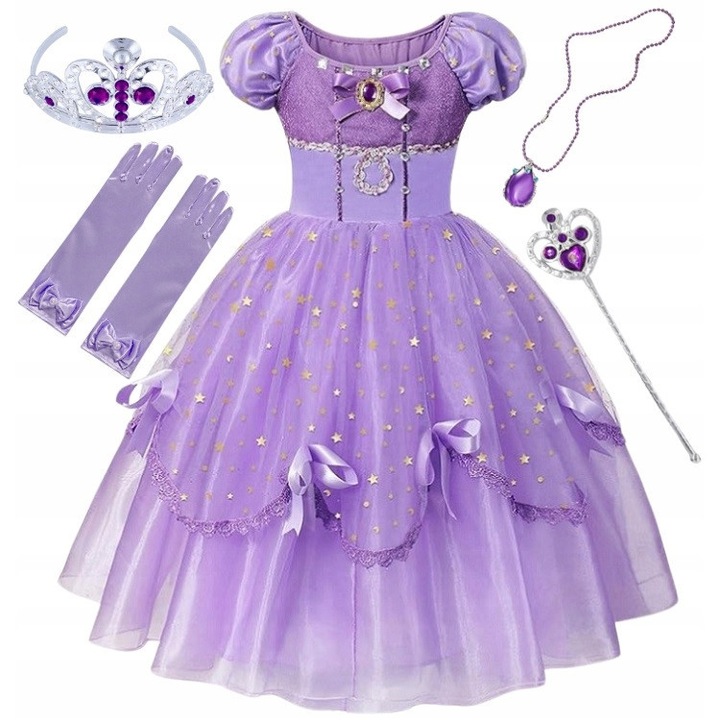 Costum Printesa Sofia, Rochie Carnaval, Marime 140-146