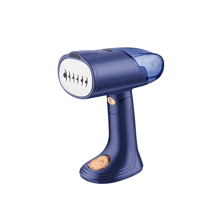 Fier de calcat portabil cu aburi CJ-OB2-K0204-20260819-1505, 2 in 1 (uscat/abur), talpa titan, rezervor 128 ml, albastru, 220V (priza UK)
