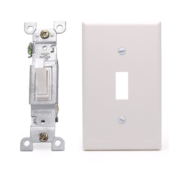 Dimmer CJ-OB2-K0204-20260819-3790, pentru LED/CFL 150W si incandescent 600W, unipolar/3-way, profil 25 mm, otel inoxidabil, placa fara suruburi, alb