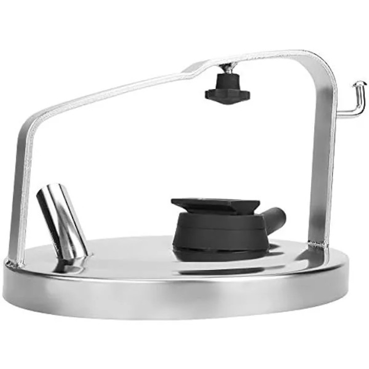 Fejővödör fedél K0569-260819-317-AMC, rozsdamentes acélból, tömítéssel és fejőcsatlakozóval, kecskékhez, inox