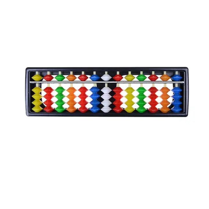Abac soroban din plastic, cadru negru cu margele colorate, 20 x 6.35 x 1.5 cm