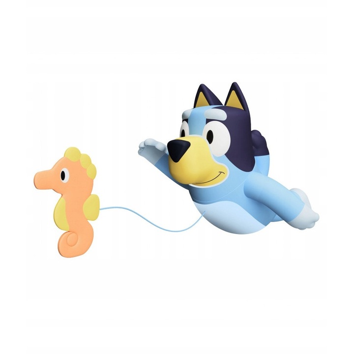 Tomy Bluey E73548 fürdőjáték, interaktív, úszik zsinórhúzós mechanizmussal, kék, 18+ hónap