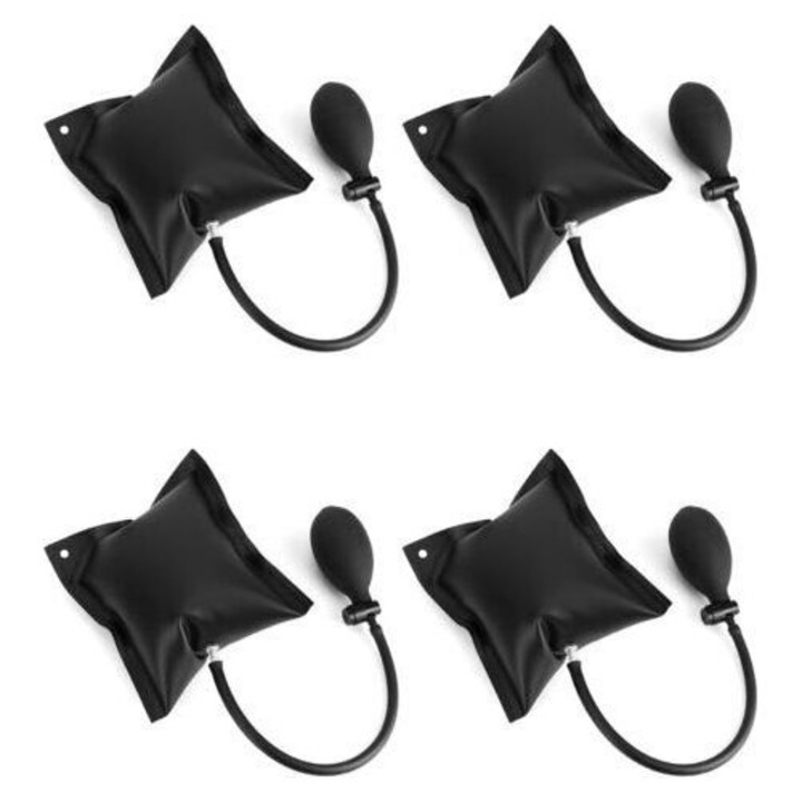 Cuna gonflabila pentru montaj MIHX-8191796, poliuretan, ridica pana la 200 kg, cu pompa balon si supapa de eliberare rapida, negru, set 4 buc