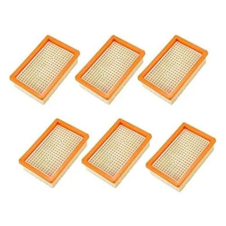 Set 6 filtre de schimb pentru aspirator compatibile cu Karcher MV4/MV5/MV6/WD4/WD5/WD6, retinere particule fine, portocaliu/bej, K0544-26819-1201-MLC