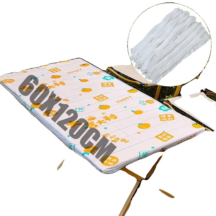 Eldobható asztalterítő B-60x120cm, vízálló és környezetbarát, szakadásálló, fehér/narancssárga, 10 db-os szett, 60 x 120 cm