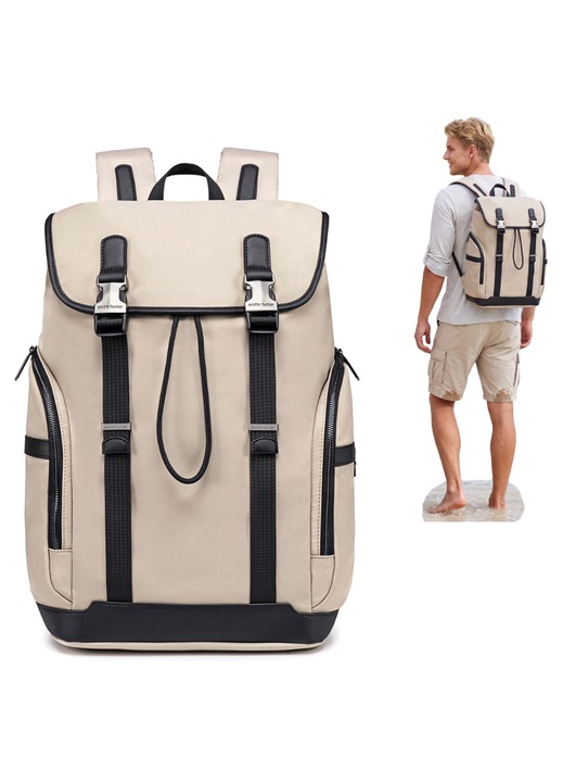 Мъжка раница с капак Arctic Hunter B00832, 18 L, бежова