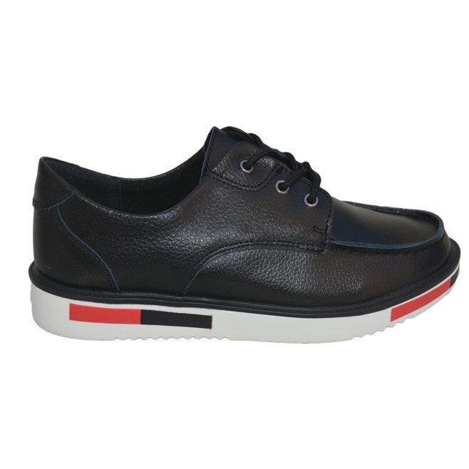 Pantofi cu siret si talpa joasa,D&J Exclusive, Negru