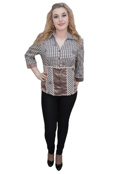 Camasa de ocazie cu model de carouri, D&J Exclusive, Maro, 42 Camasa de ocazie cu model de carouri, D&J Exclusive, Maro, 42