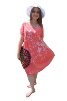 Rochie casual Doris galben,croi empire ,model simplu,D&J Exclusive, Corai Rochie casual Doris galben,croi empire ,model simplu,D&J Exclusive, Corai