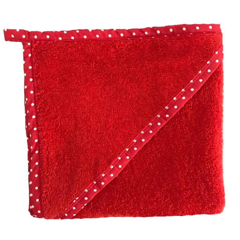 Prosop de baie cu gluga, rosu, 80x100cm