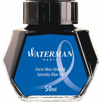 Calimara cerneala Waterman Standard Serenity Blue lavabil, 50ml Calimara cerneala Waterman Standard Serenity Blue lavabil, 50ml