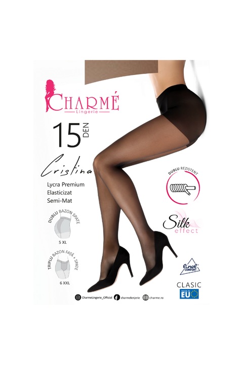 Dres lycra Cristina, 15 DEN, CHARME Lingerie, Glace
