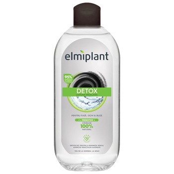 Apa micelara Elmiplant Detox pentru ten normal & gras, 400 ml Apa micelara Elmiplant Detox pentru ten normal & gras, 400 ml