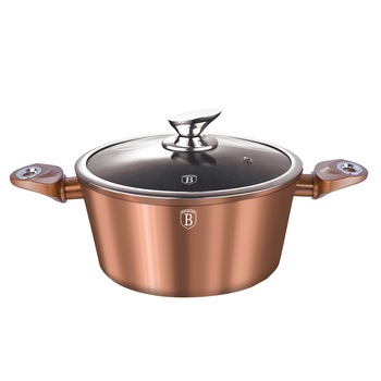 Cratita cu capac BerlingerHaus Rose Gold BH/1516N, inductie, 28 cm Cratita cu capac BerlingerHaus Rose Gold BH/1516N, inductie, 28 cm