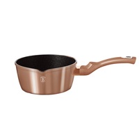 Cratita pentru sosuri BerlingerHaus, 16 cm, aluminiu, strat marmura, maner ergonomic, Metalic RoseGold