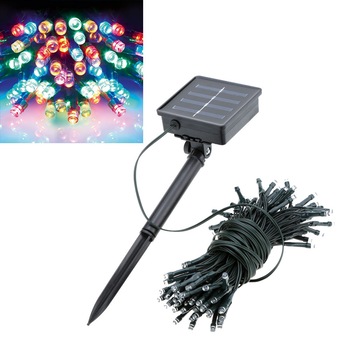Ghirlanda luminoasa solara 20m Timeless Tools pentru gradina cu 100 LED, Multicolor Ghirlanda luminoasa solara 20m Timeless Tools pentru gradina cu 100 LED, Multicolor