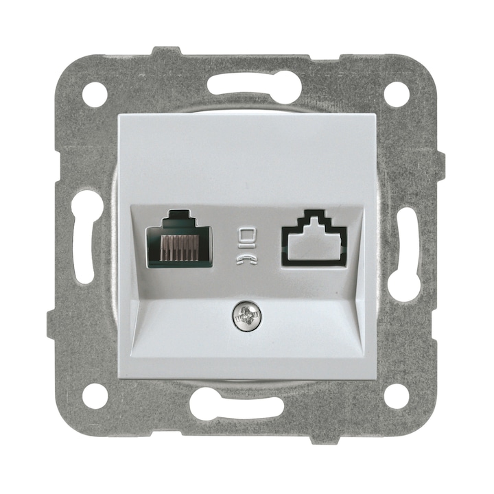 Единична компютърна розетка Panasonic Karre Plus ,CAT5e, Без Рамка, Светлосив