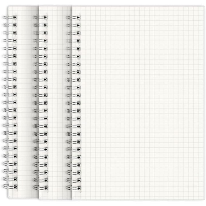 Spirálfüzet A5 kockás, kemény átlátszó borító, dupla fém spirál, savmentes papír 80 g/m², 3 darabos szett, 14.5 x 21 cm, 240 lap (480 oldal), kód K0375-260810-6