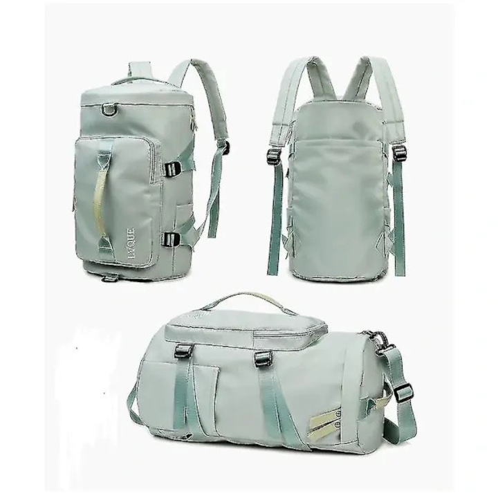Rucsac convertibil in geanta de voiaj din poliester ripstop, capacitate extra mare, rezistent la apa, bretele ergonomice ventilate, verde